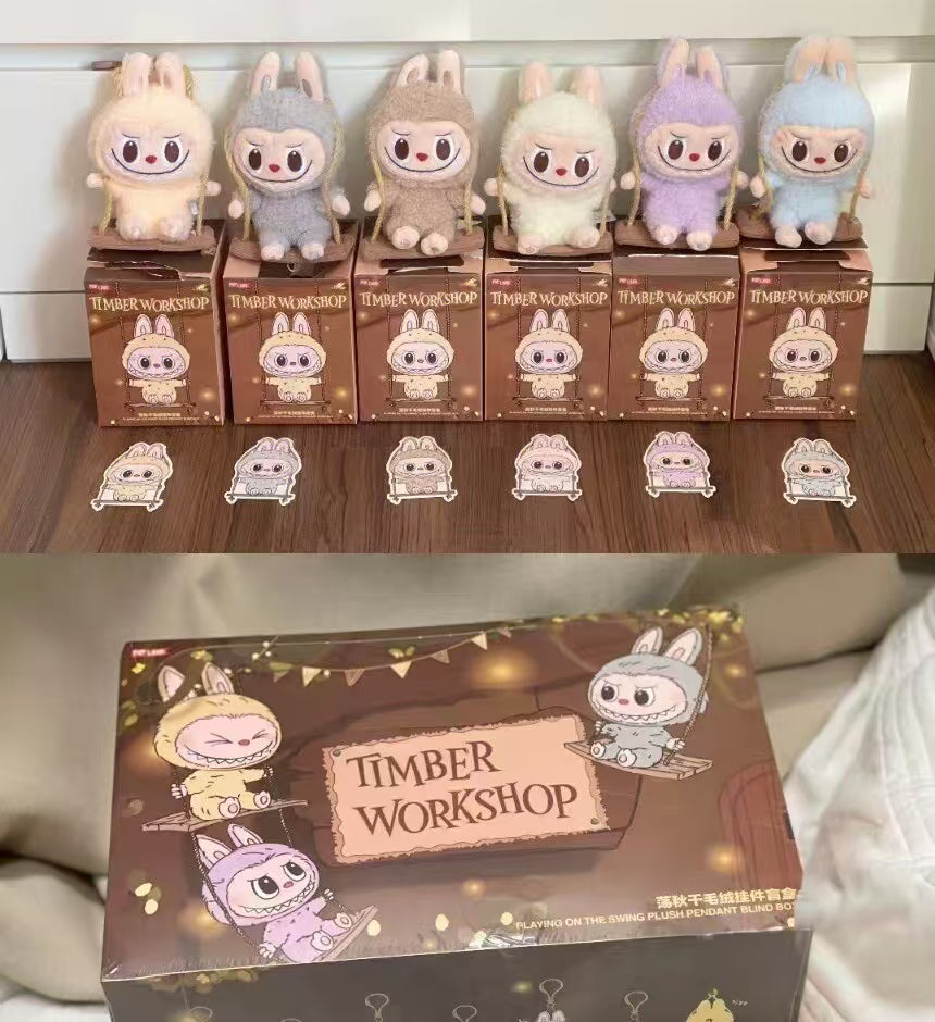 Labubu The Monsters Timber Workshop Playing on the Swing Plush Blind Box