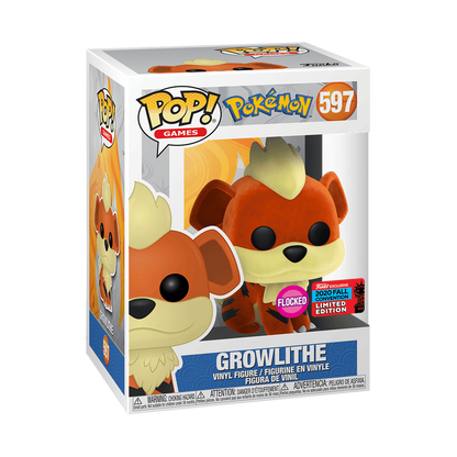 Funko Pop! Games: Pokemon - Growlithe #597 Flocked 2020 Fall Convention LTD