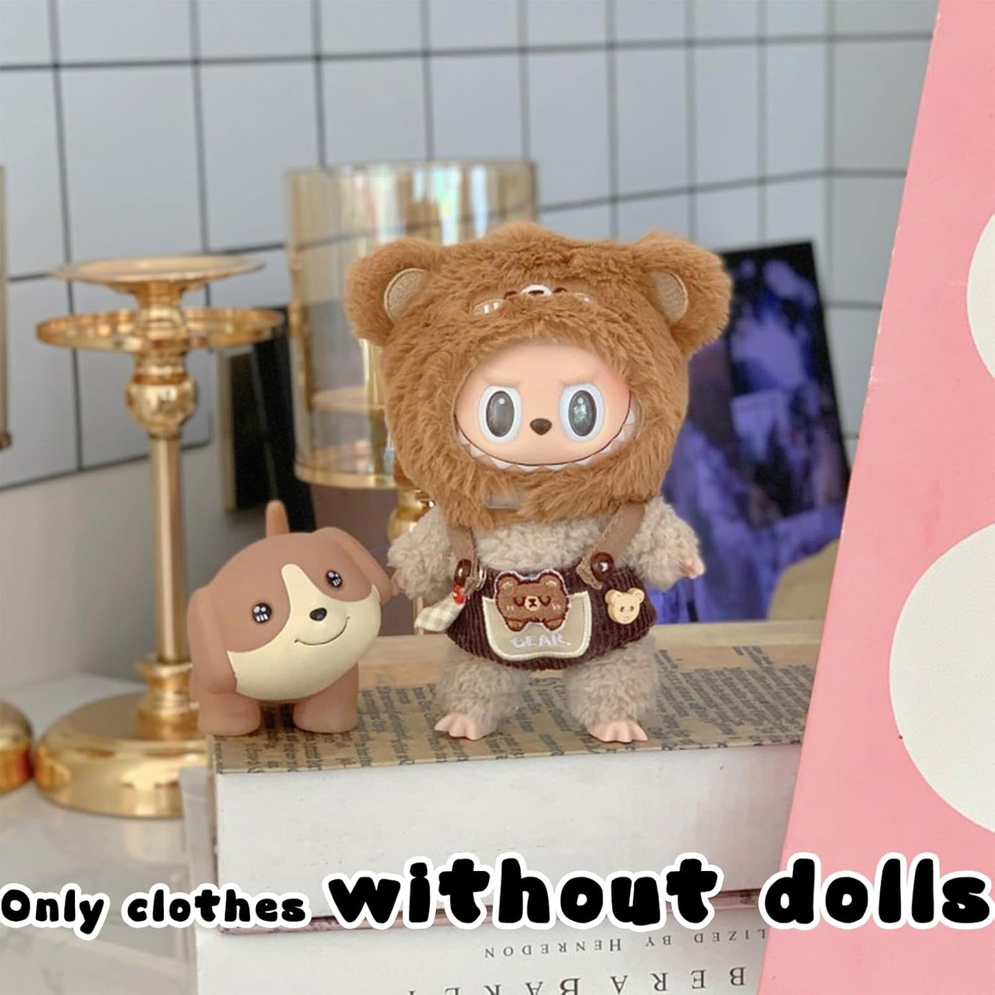 4 Inche Cute Macaron Animal Series Doll Clothes Suit for Labubu