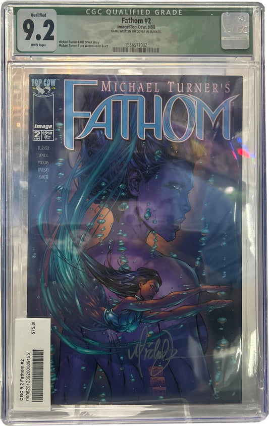 Fathom #2 CGC 9.2 - Signed by Michael Turner