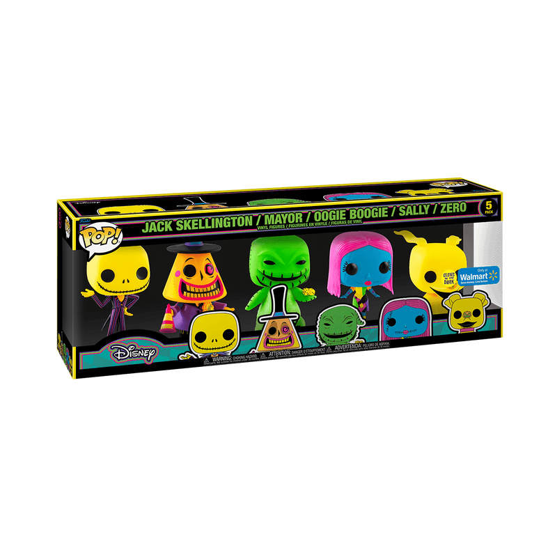 Funko Pop! 5 Pack: Nightmare Before Christmas: Jack Skellington/Mayor/Ppgie Boogie/Sally/Zero - GITD - Walmart Exc