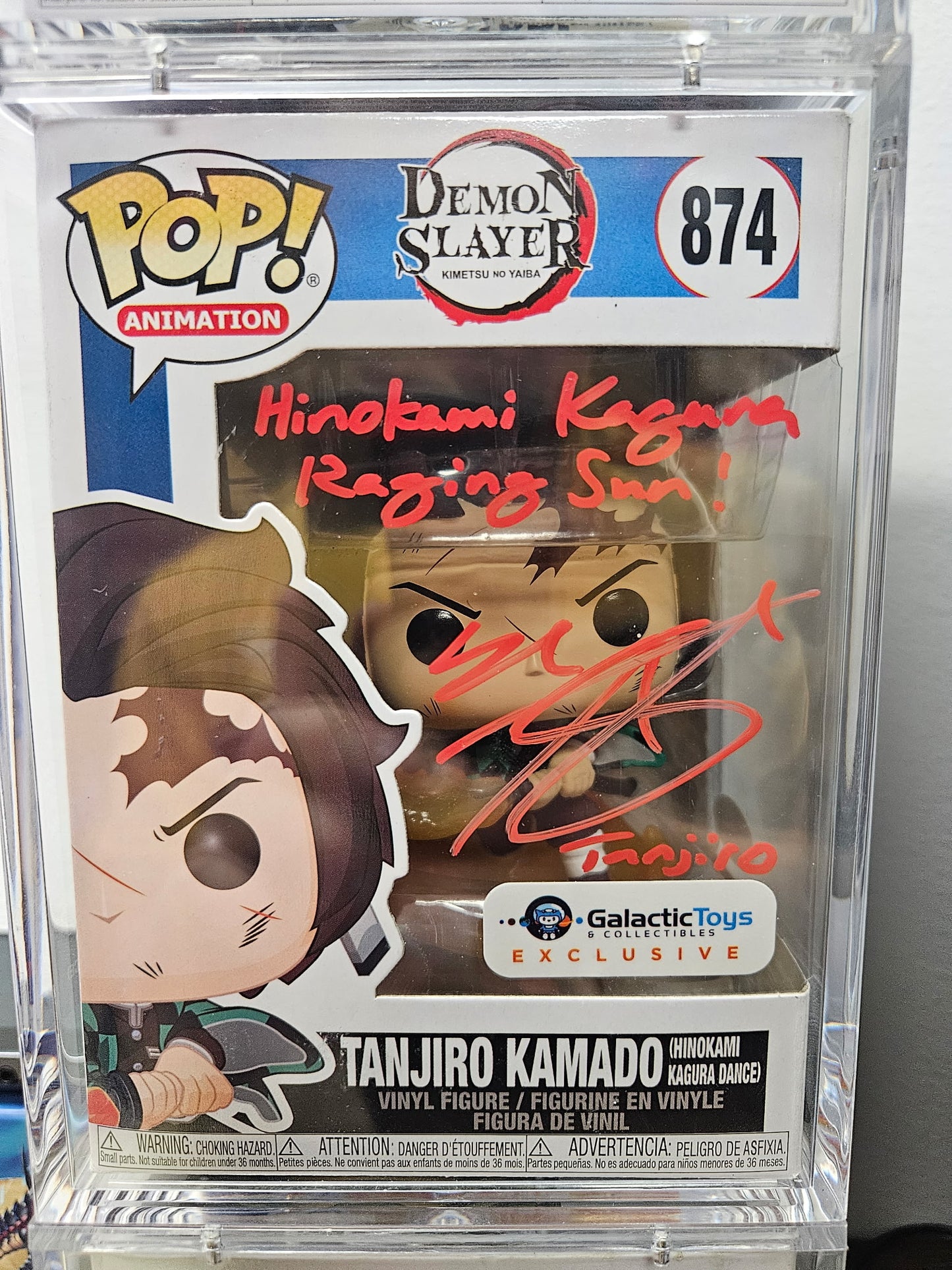 Pop! Demon Slayer #874 Tanjiro Kamado Galactic Toys SIGNED by Zach Aguilar