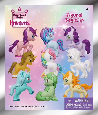Unicorns 3D Foam Bag Clip, Series 1 - Pack
