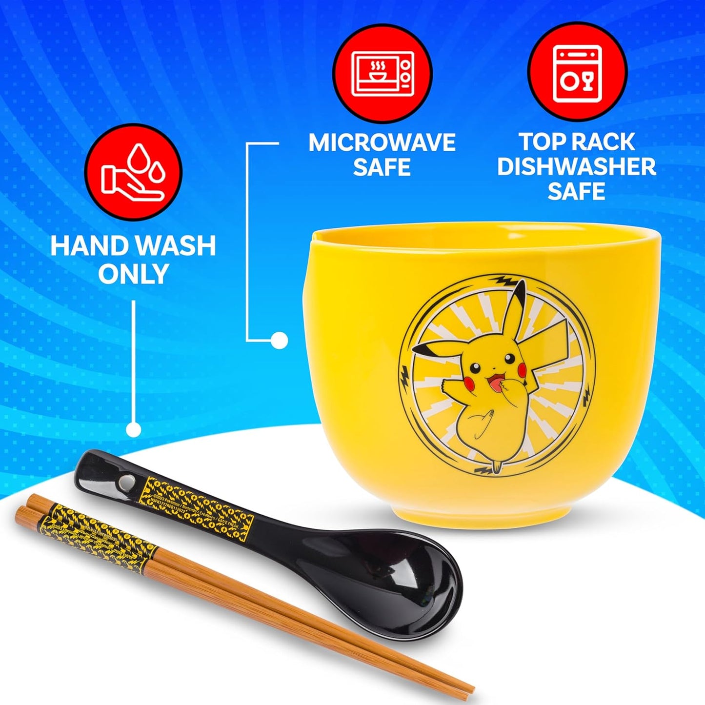 Pokémon 20oz Ramen Bowl with Chopsticks and Spoon
