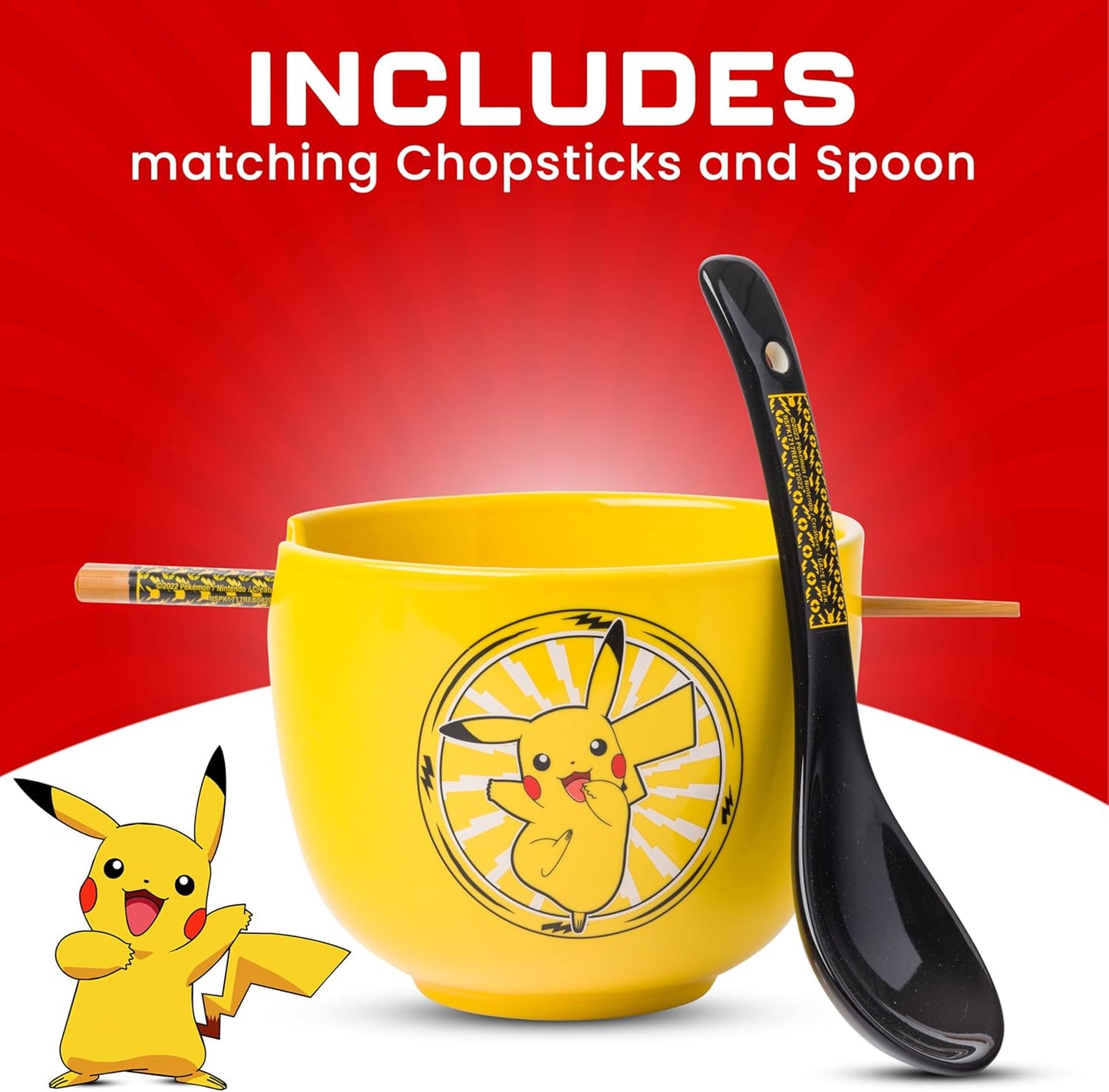 Pokémon 20oz Ramen Bowl with Chopsticks and Spoon