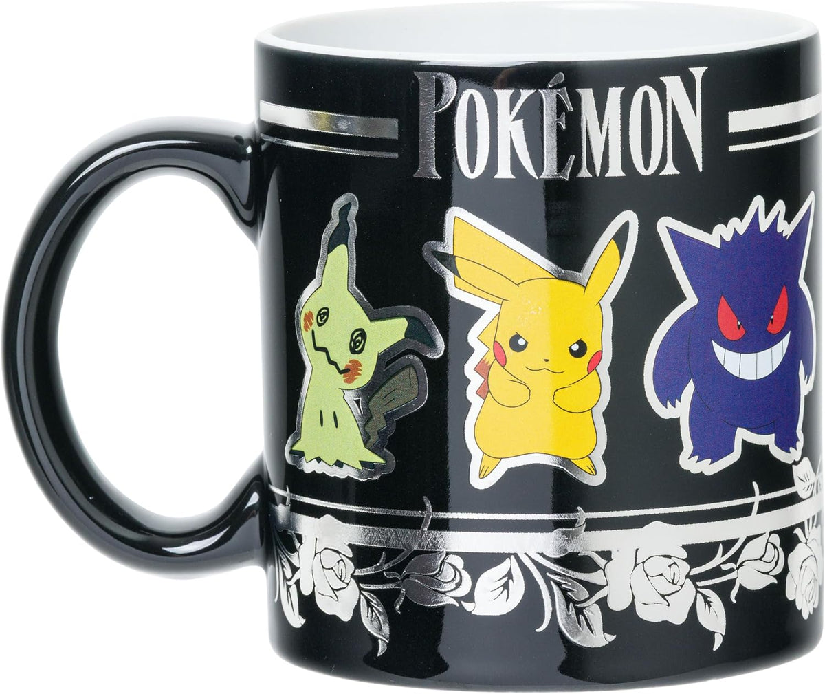 Pokemon Ghost Type Floral Badge Foil 20oz Ceramic Mug