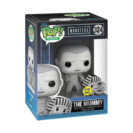 Funko Pop! Digital: Universal Monsters - (B&W) The Mummy #324 - GITD NFT Release 1600 pc