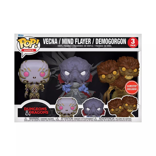 Funko Pop! Games: 3-Pack: D&D: Vecna/Mind Flayer/Demogrogon