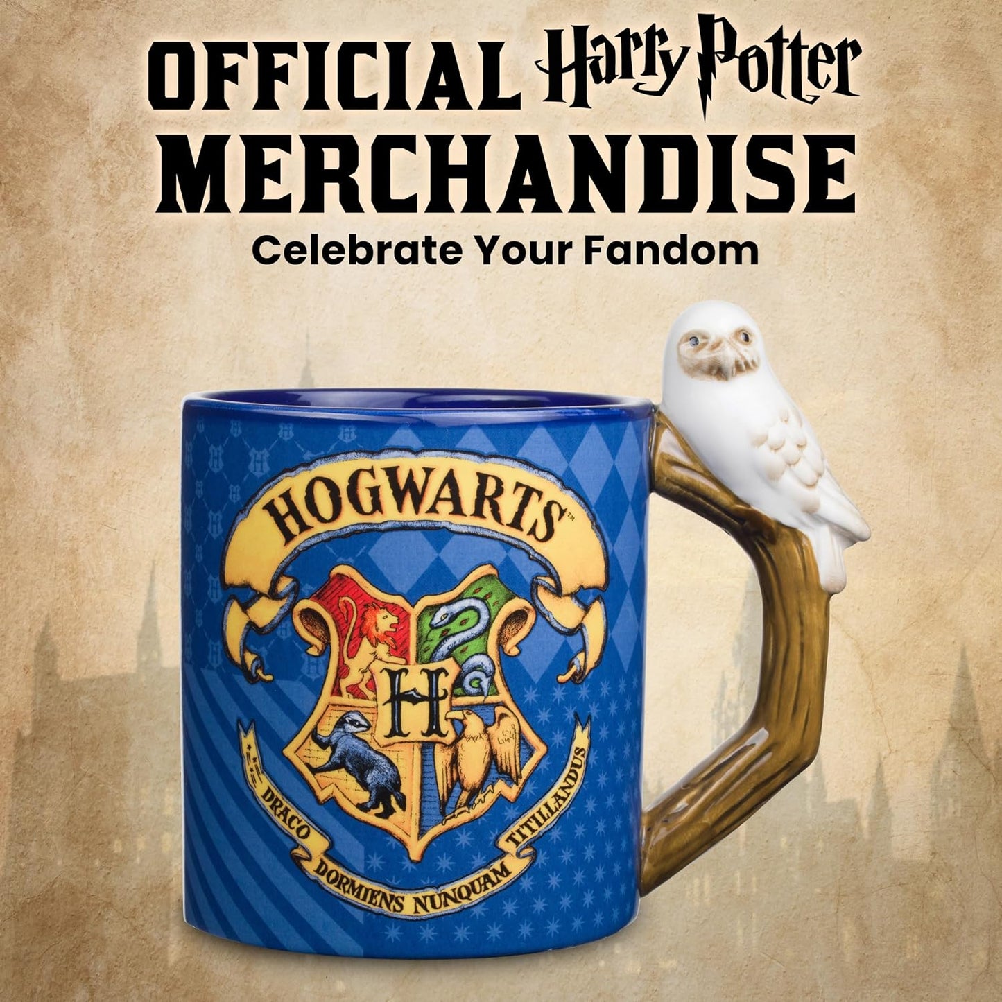 Harry Potter Hogwarts 20oz Shaped Handle Ceramic Mug