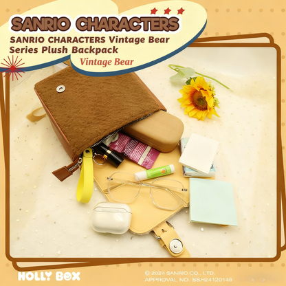 Sanrio Retro Teddy Bear Series Soft Plush Backpack (Pompompurin)