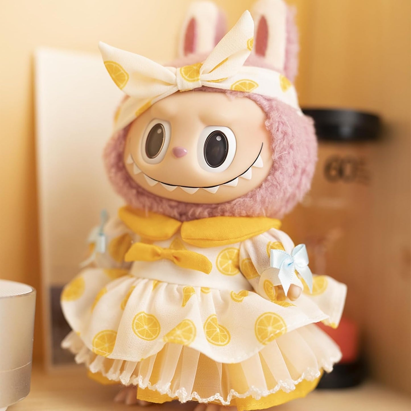 Yellow Dress - Plush Doll Clothes for Labubu - Calembou