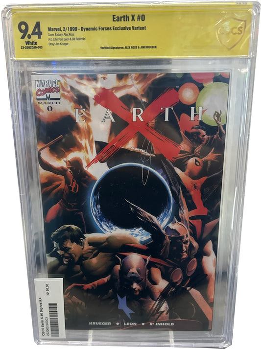 Earth X #0 CBCS 9.4 Signed Alex Ross & Jim Krueger