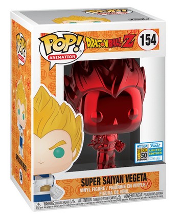 Funko Pop! Animation: Dragonball Z: Super Saiyan Vegeta (Red Chrome) - SDCC - No. 154