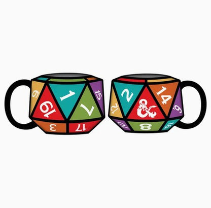 Dungeons & Dragons D20 Die Ceramic 3D Sculpted Mug