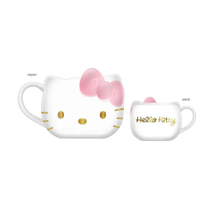 Hello Kitty Gold Pink Bow Electroplate Ceramic 3D Sculpt