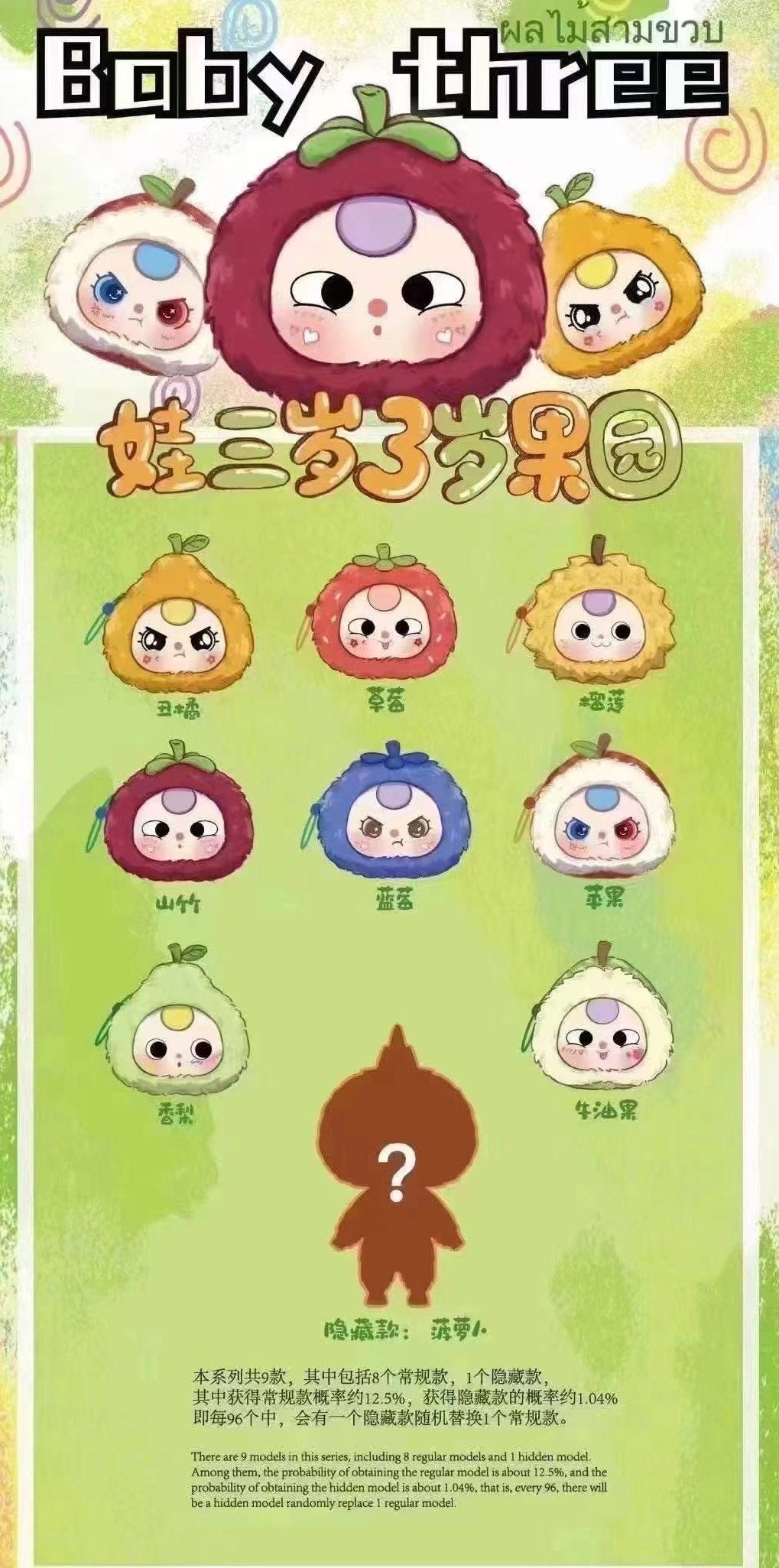 Baby Three Fruit Orchard Plush Series Blind Box
