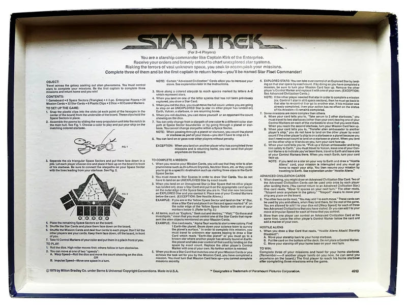 Star Trek The Motion Picture Board Game Milton Bradley Vintage 1979