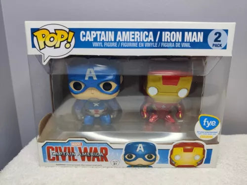 Funko Pop Civil War Captain America / Iron Man 2 Pack F.Y.E Exclusive