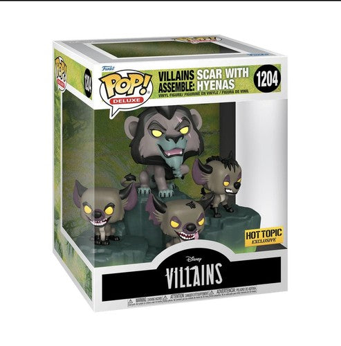Funko Pop Deluxe Disney Villains Scar With Hyenas 1204 Hot Topic Exclusive