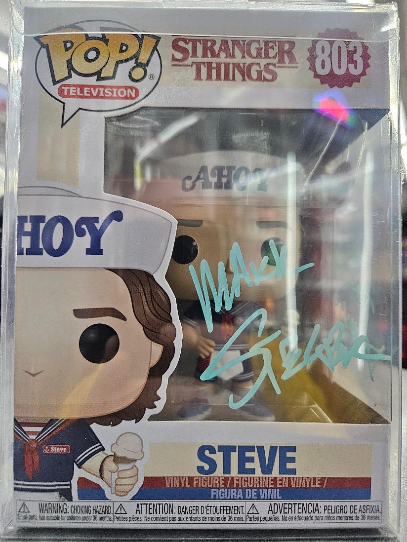Funko Pop Stranger Things Steve #803 Signed by Mark Steger (Demigorgon)
